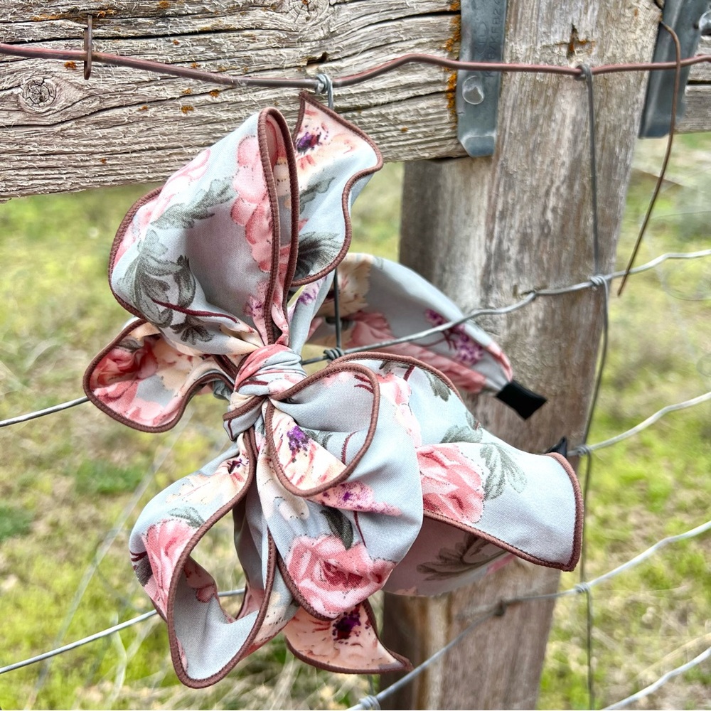 New! The Big Bow “Aurora” Rose 🌹 Print Wired Bow Statement Headband